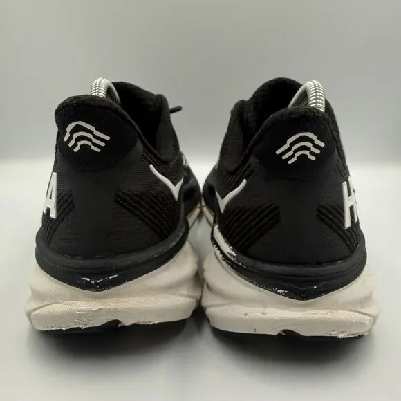 Hoka One One Clifton 9 Men's Size 9.5 D Black White Running Shoes Sneakers - Picture 5 of 8